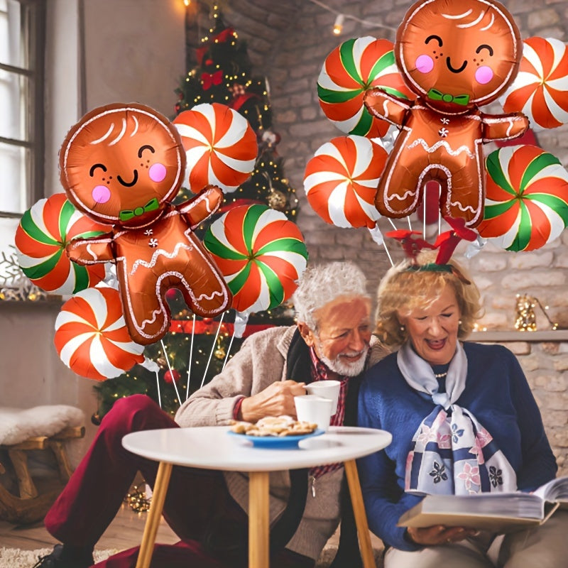 Gingerbread Man Balloon Set for Holiday Party Decor