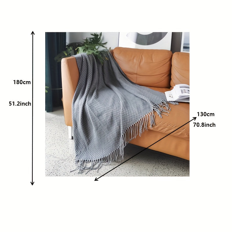 Classic Knitted Throw Blanket Shawl for Outdoor Travel