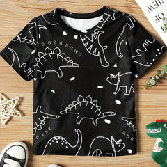 Baby Boys Dinosaur Graphic Print T shirt for Summer