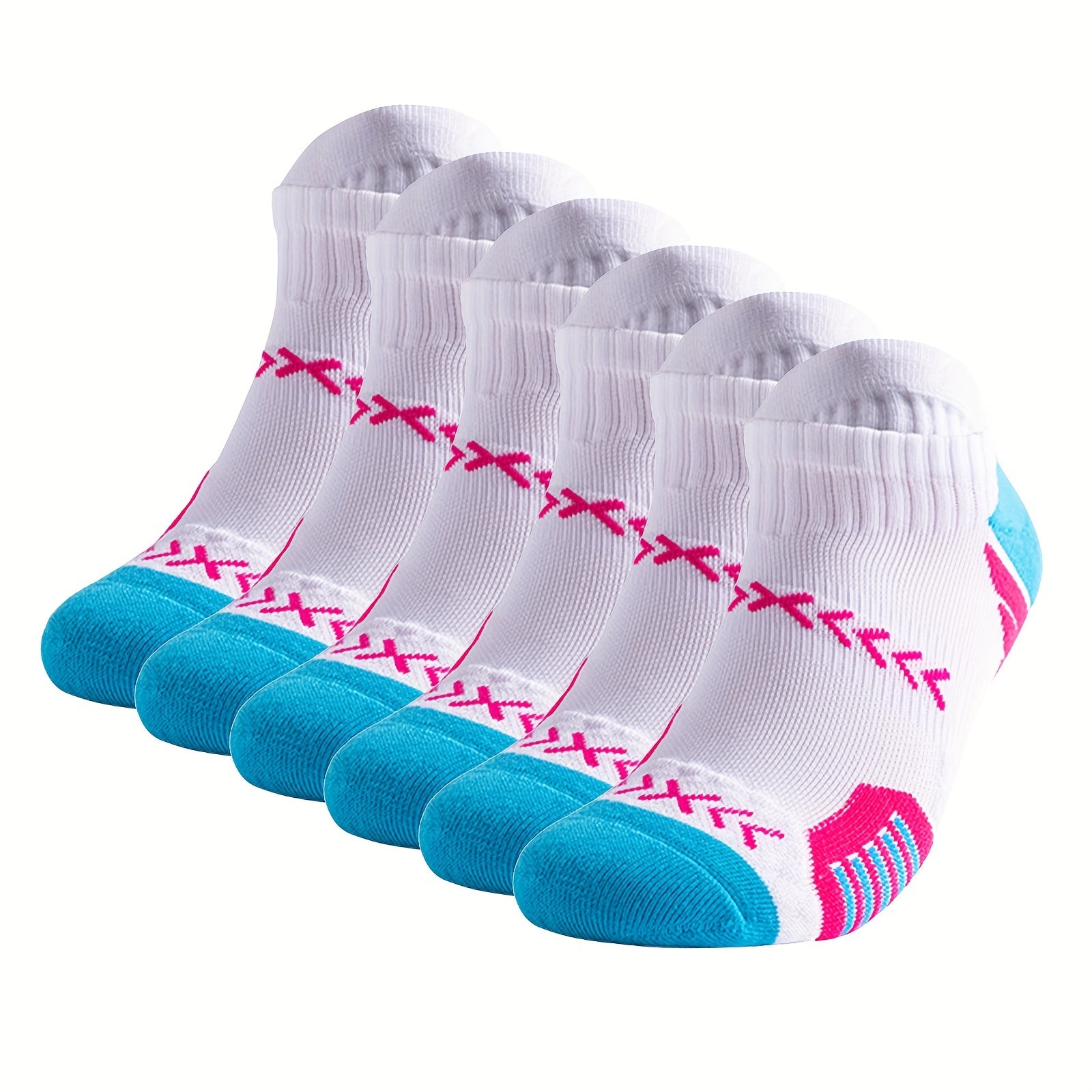 6 Pairs Men's Mid Crew Sport Socks Absorb Sweat Comfy Breathable Socks