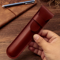 Retro PU Pencil Case Business Portable Pen Cover Flip Storage