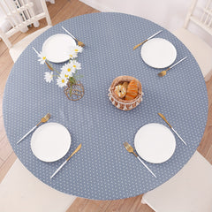 Vinyl Fitted Tablecloth Flannel Backing Elastic Edge Waterproof PVC Table