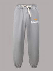 Men's Letter Print Joggers - Stretch Waist Sports Pants