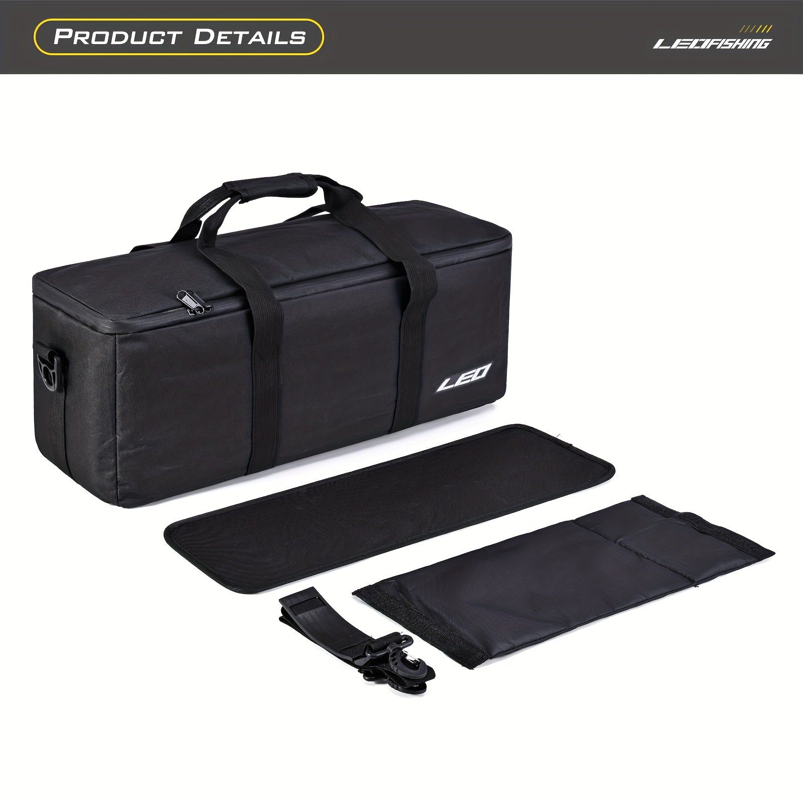 LEOFISHING Large Fishing Tackle Bag with Adjustable Strap