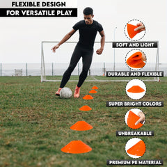 24pcs Flexible Soccer Cones for Training