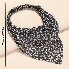 5pcs Triangle Scarf Floral Print Headband Elastic Turban Bandana Women Hawaii