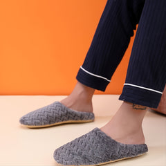 Men's Wave Pattern Plush Slippers