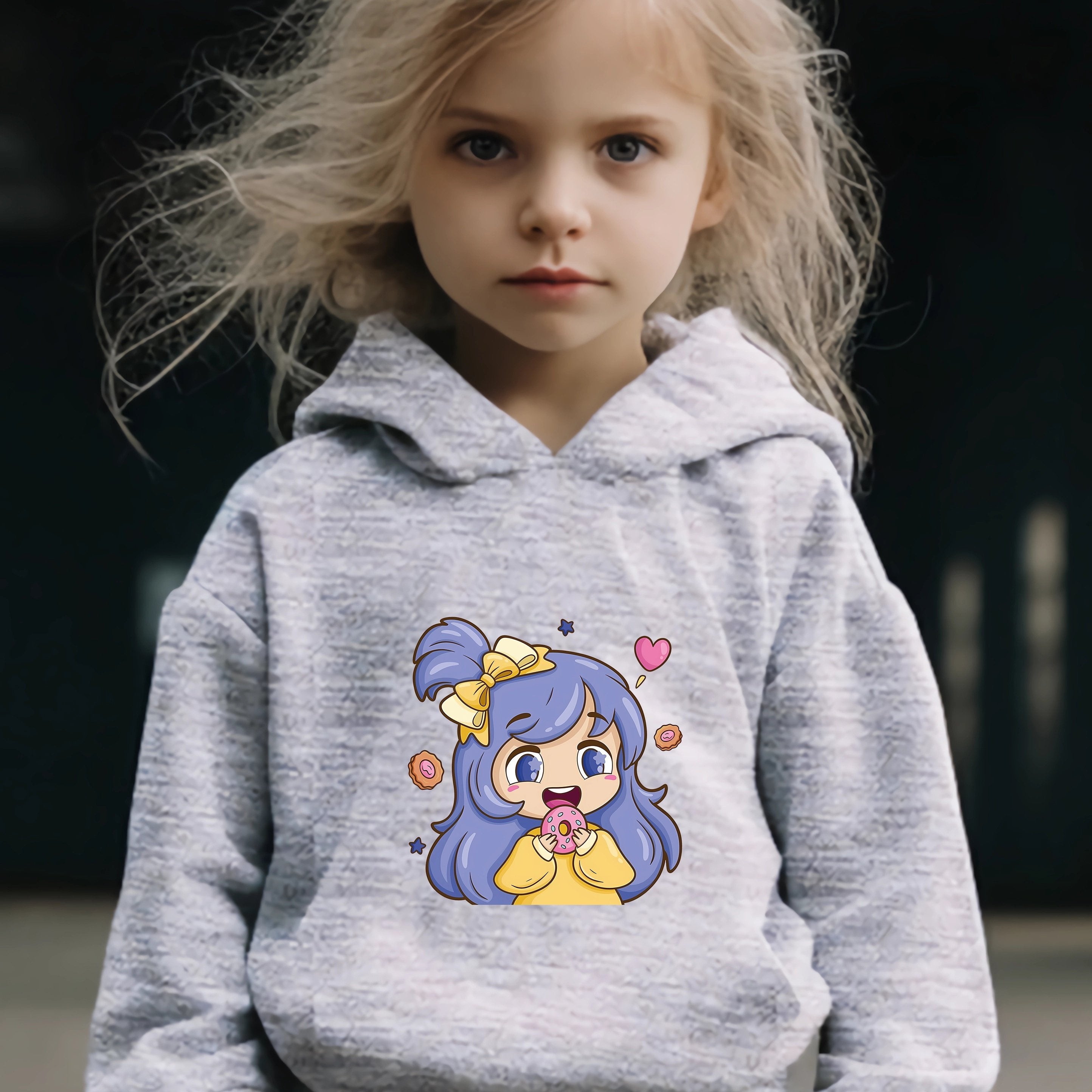 Cartoon Girl Print 2pcs Girls Outfits For Sports Spring Fall Outdoor Gift