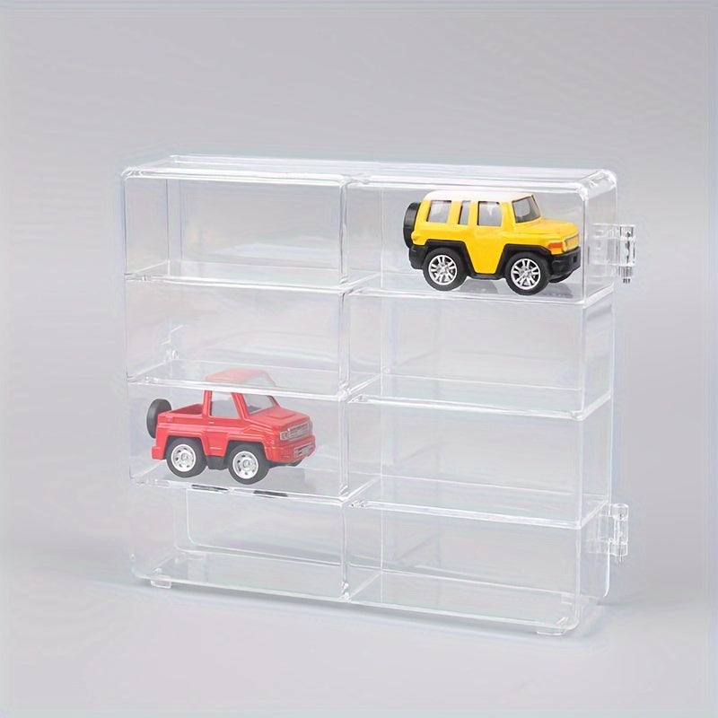 Car Model Storage Box 8 Slot Clear Display Shelf Toy Car Dustproof Storage