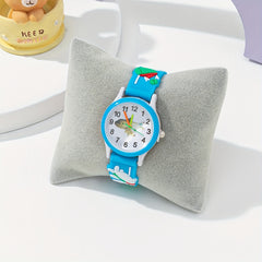Kids Cartoon Print Round Dial Quartz Watch For Gift