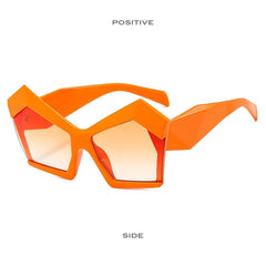 Vintage Gradient Cat Eye Sunglasses Women Oversized Shades