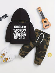 COOLER VERSION OF DAD Camo Outfit Hoodie Top & Pants 2pcs Baby Boy Clothes