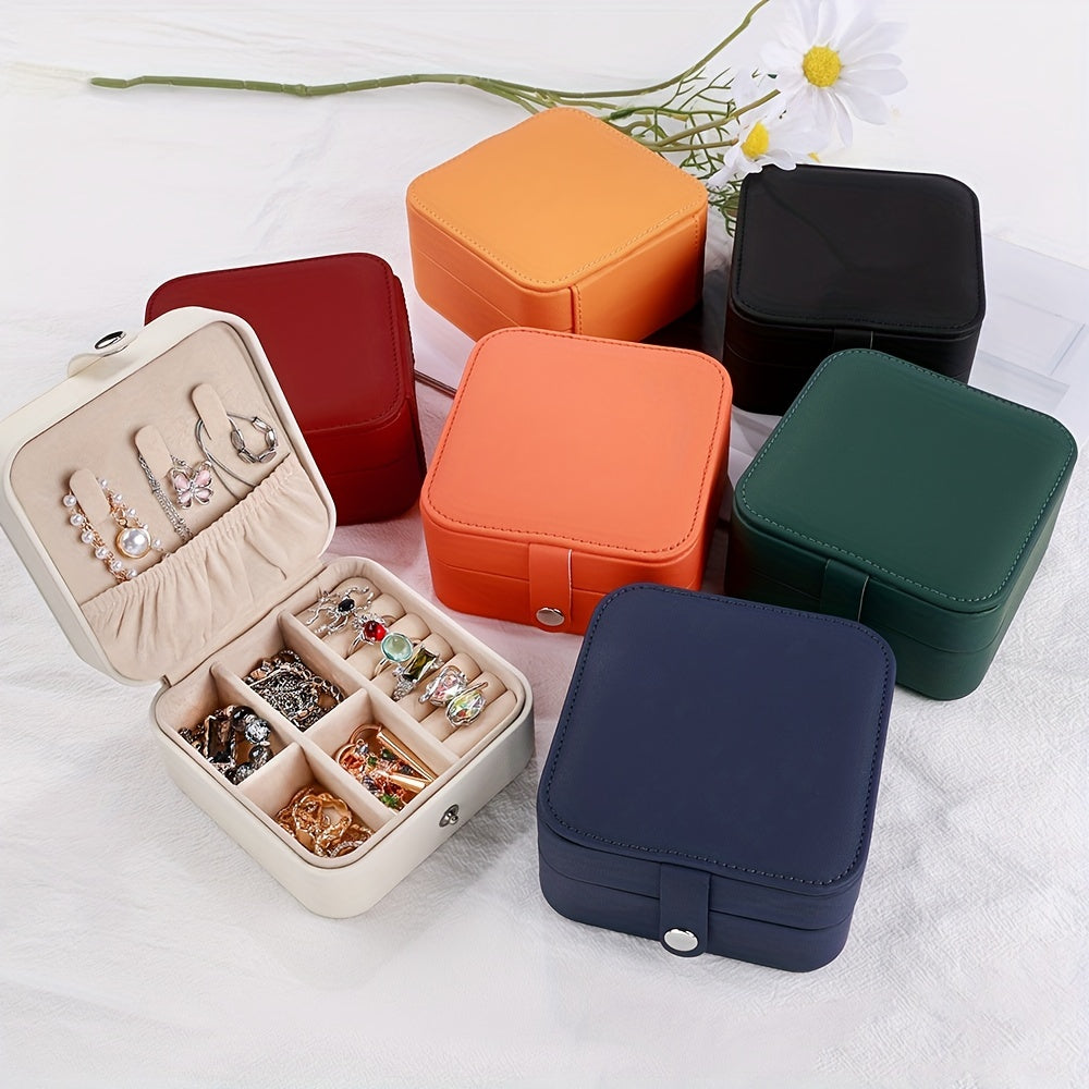 PU Jewelry Box Travel Portable Organizer Necklace Earring Storage Case
