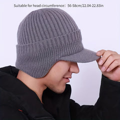 Men's Protective Woolen Winter Hat with Ear Protection