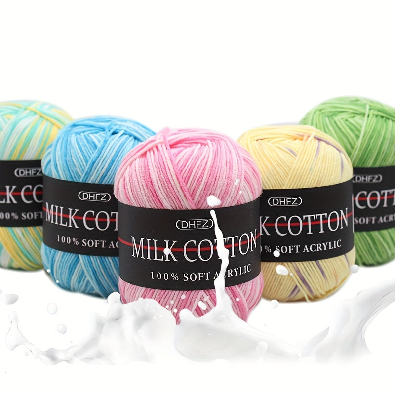 3 Strands Milk Cotton Wool Thread Dye Colored Jacquard Thick