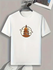 Castle Print Men's Comfy T shirt - Outdoor Summer Tee