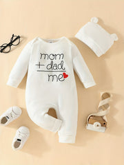 Baby DAD MOM ME Letter Print Romper Creeper
