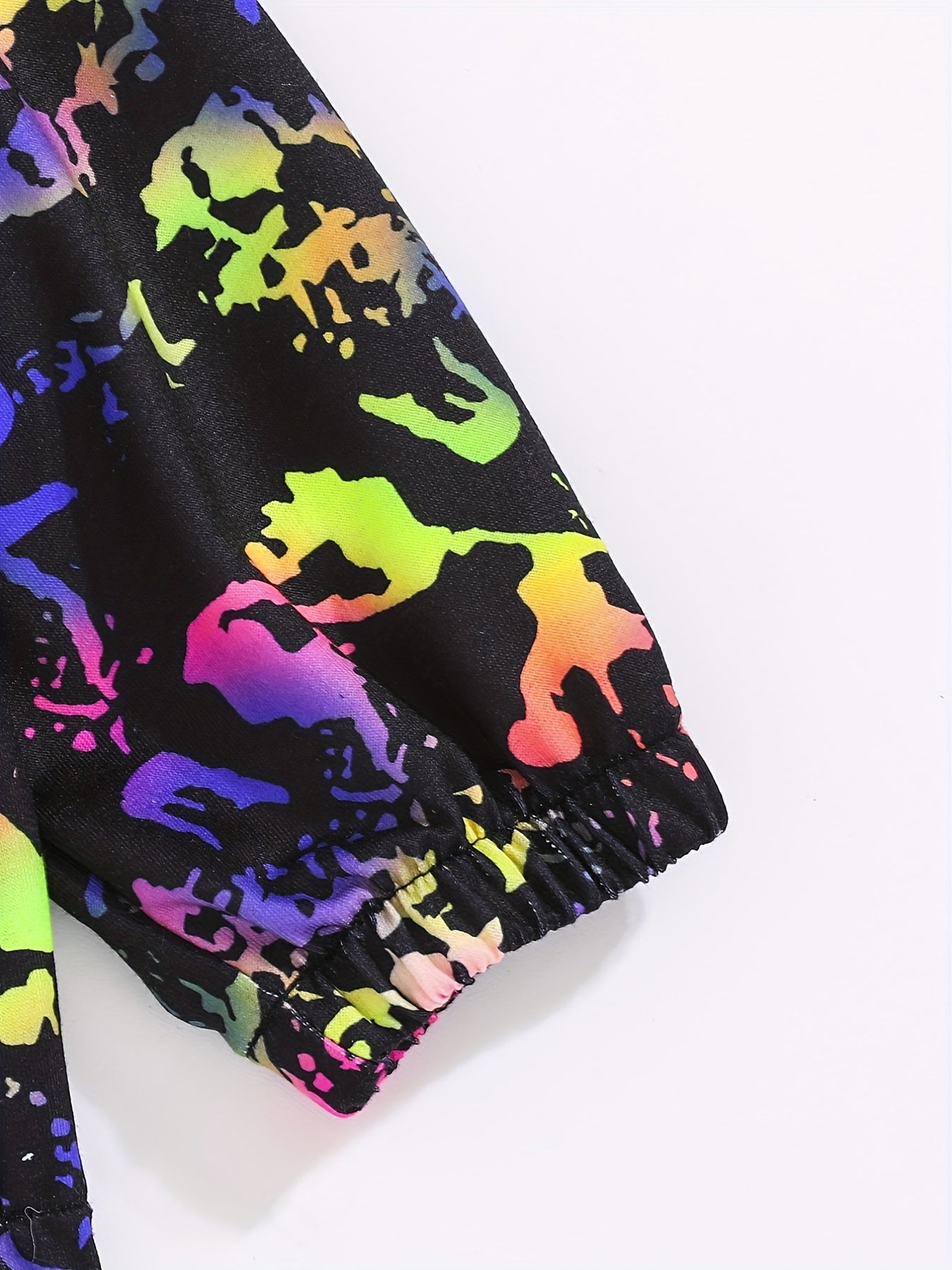 Girls Glow In The Dark Graffiti Hooded Jacket Windbreaker
