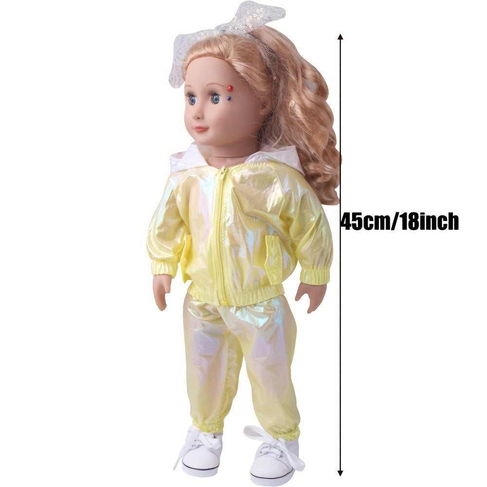 Candy Sweatsuit 18 Inch 2pcs Set Hooded Sun Protection Sweatsuit for Doll