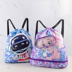 Kids Outdoor Backpack Swim Bag with Wet & Dry Compartments for Swimming Gym