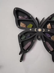 Wooden Butterfly Crystal Holder Wall Mounted Crystal Rack Home Wall Decor Gift