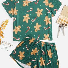 Gingerbread Man & Lollipop Print Lounge Set