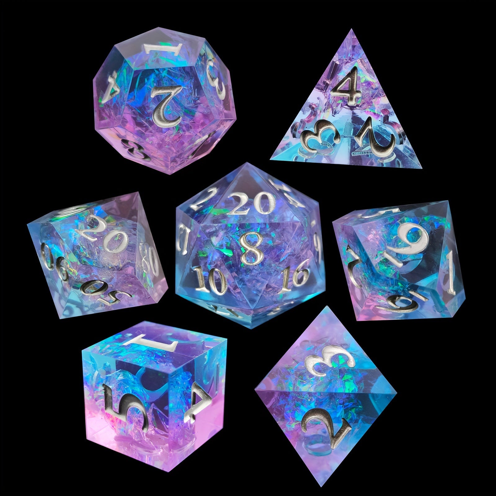 7pcs Spiked Sided Digital Dices Role Playing Game