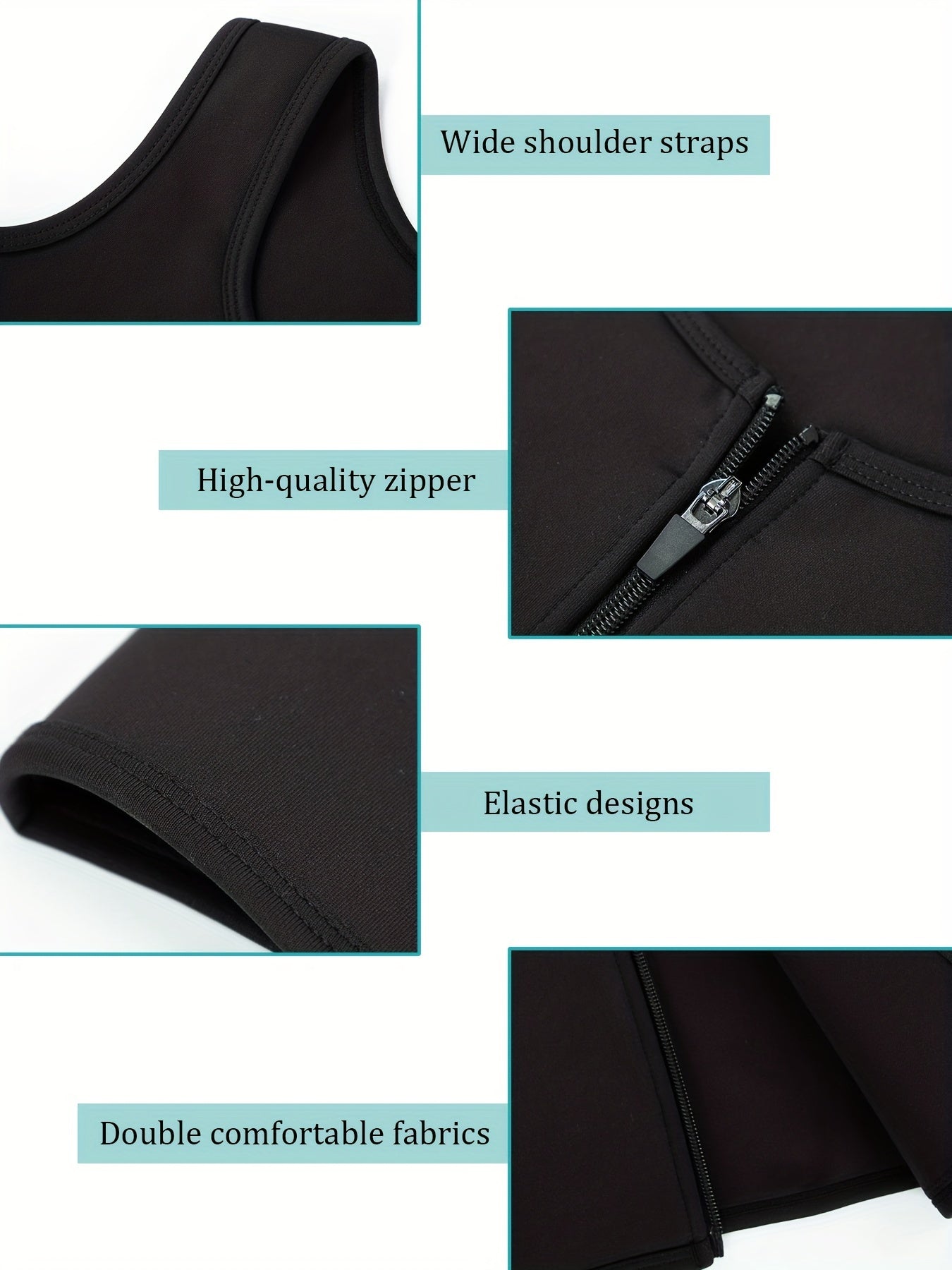 Zipper Shaping Tank Tops Waist Trainer Tummy Control Slimmer Top