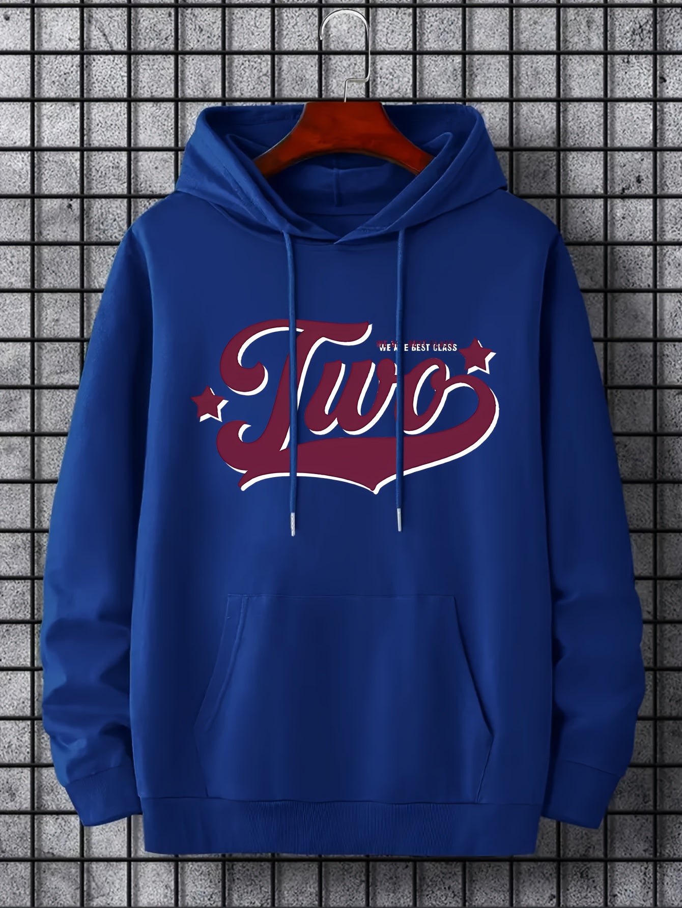 Men's Two Print Hoodie Casual Breathable Sweatshirt