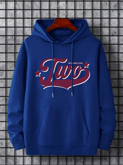 Men's Two Print Hoodie Casual Breathable Sweatshirt