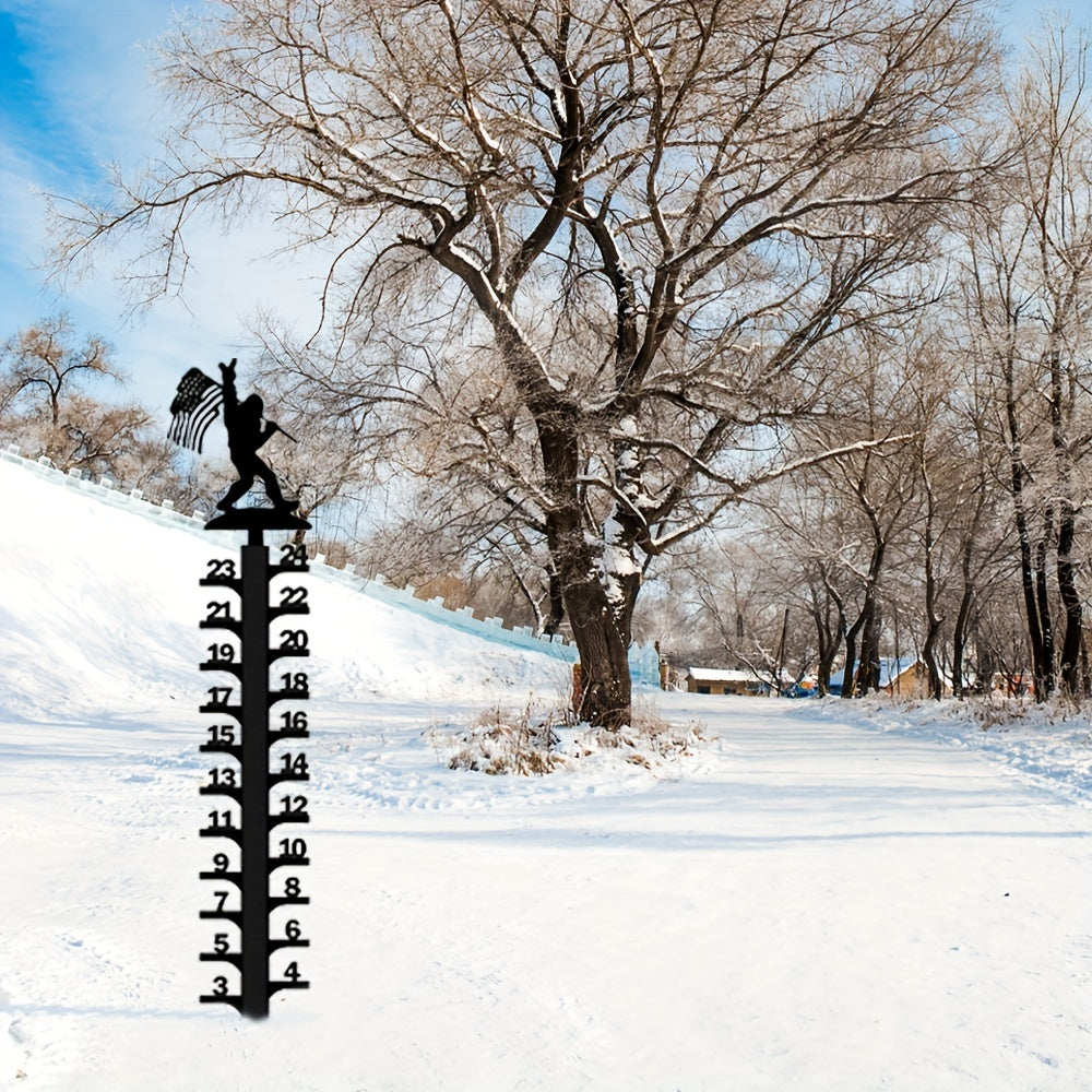 Snow Gauge Large Iron Measuring Rod Orangutan Metal Ruler Garden Christmas Gift