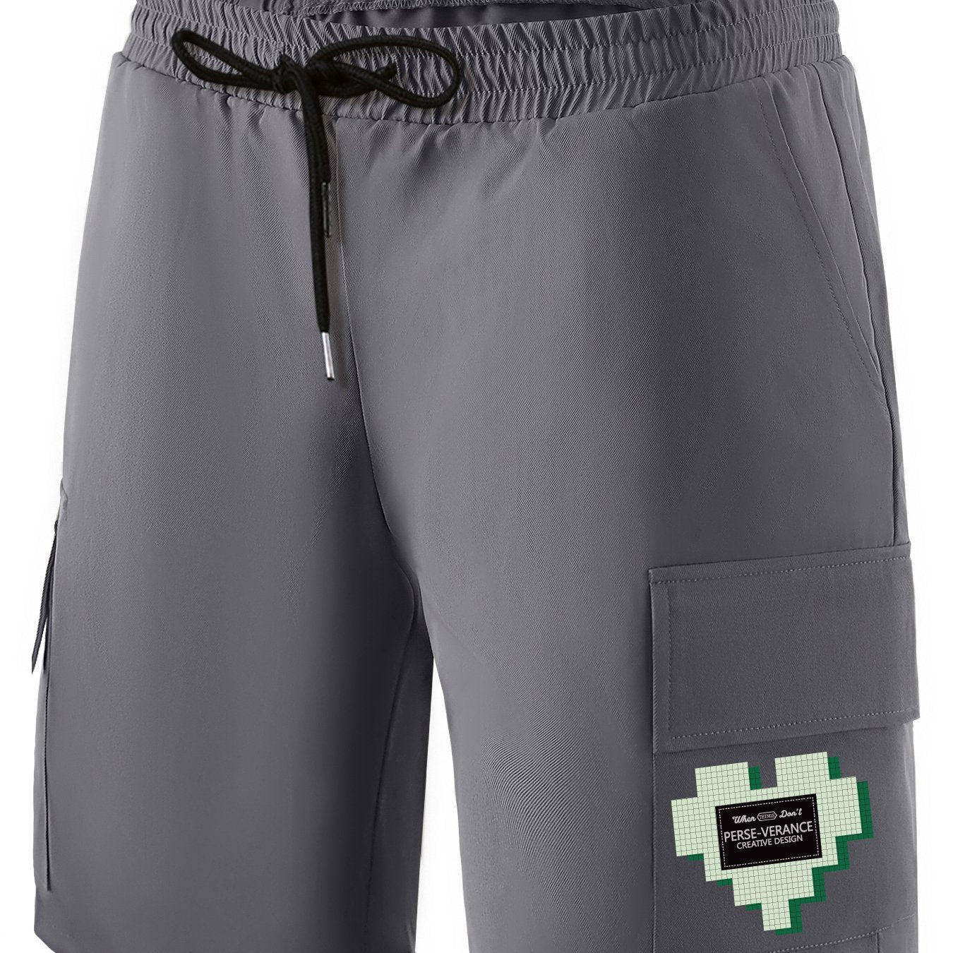 Heart Mountain Boxing Shark Pattern Cargo Shorts Men s Casual Pocket