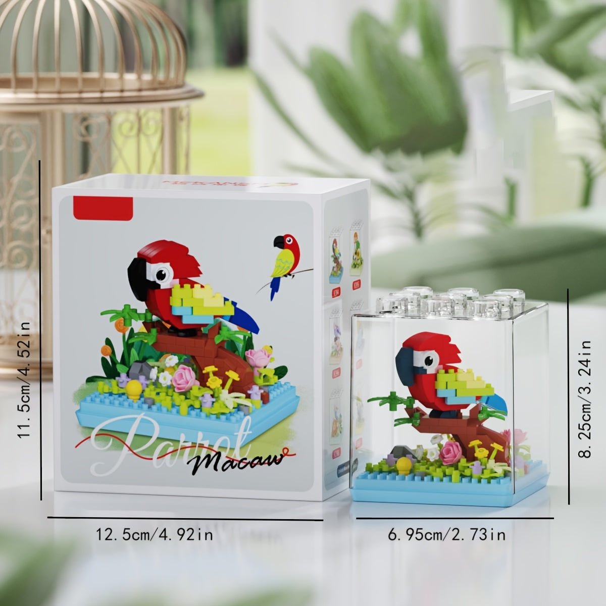 Parrot Building Blocks Ornament Decorative Holiday Gift
