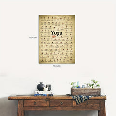 Wall Mounted 100 Yoga Poses Reference Chart for Body Training