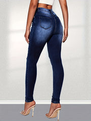Ripped High Rise Skinny Jeans