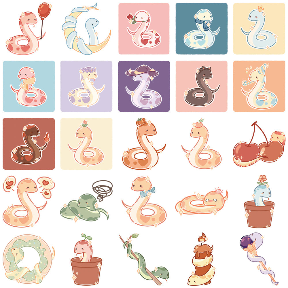Set of 50 Snake Stickers for Phone Tablet and More