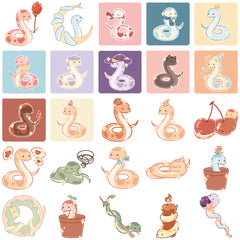 Set of 50 Snake Stickers for Phone Tablet and More