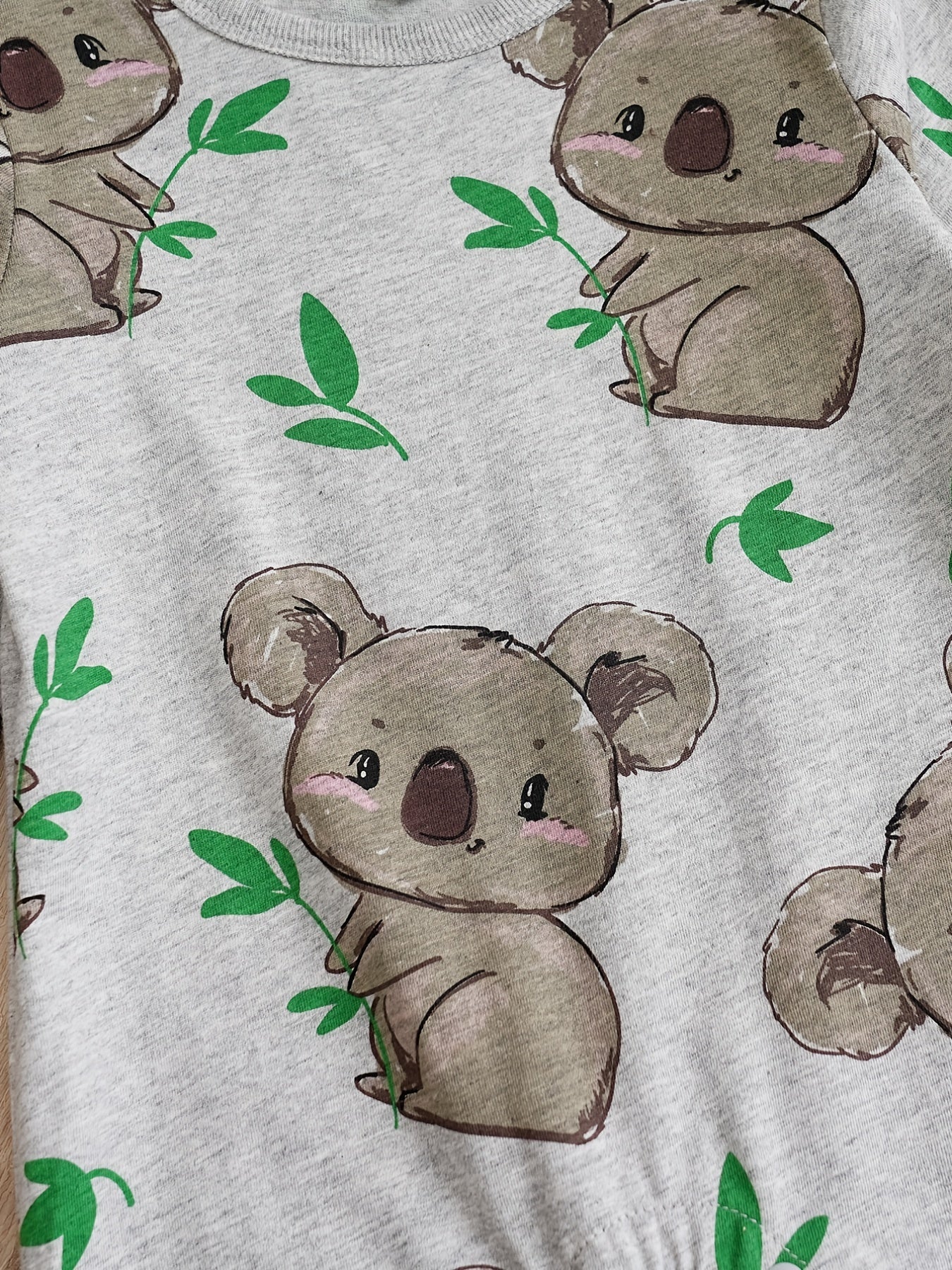 Newborn Cotton Romper Koala Print Long Sleeve Baby Bodysuit