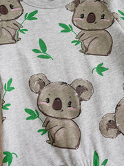 Newborn Cotton Romper Koala Print Long Sleeve Baby Bodysuit