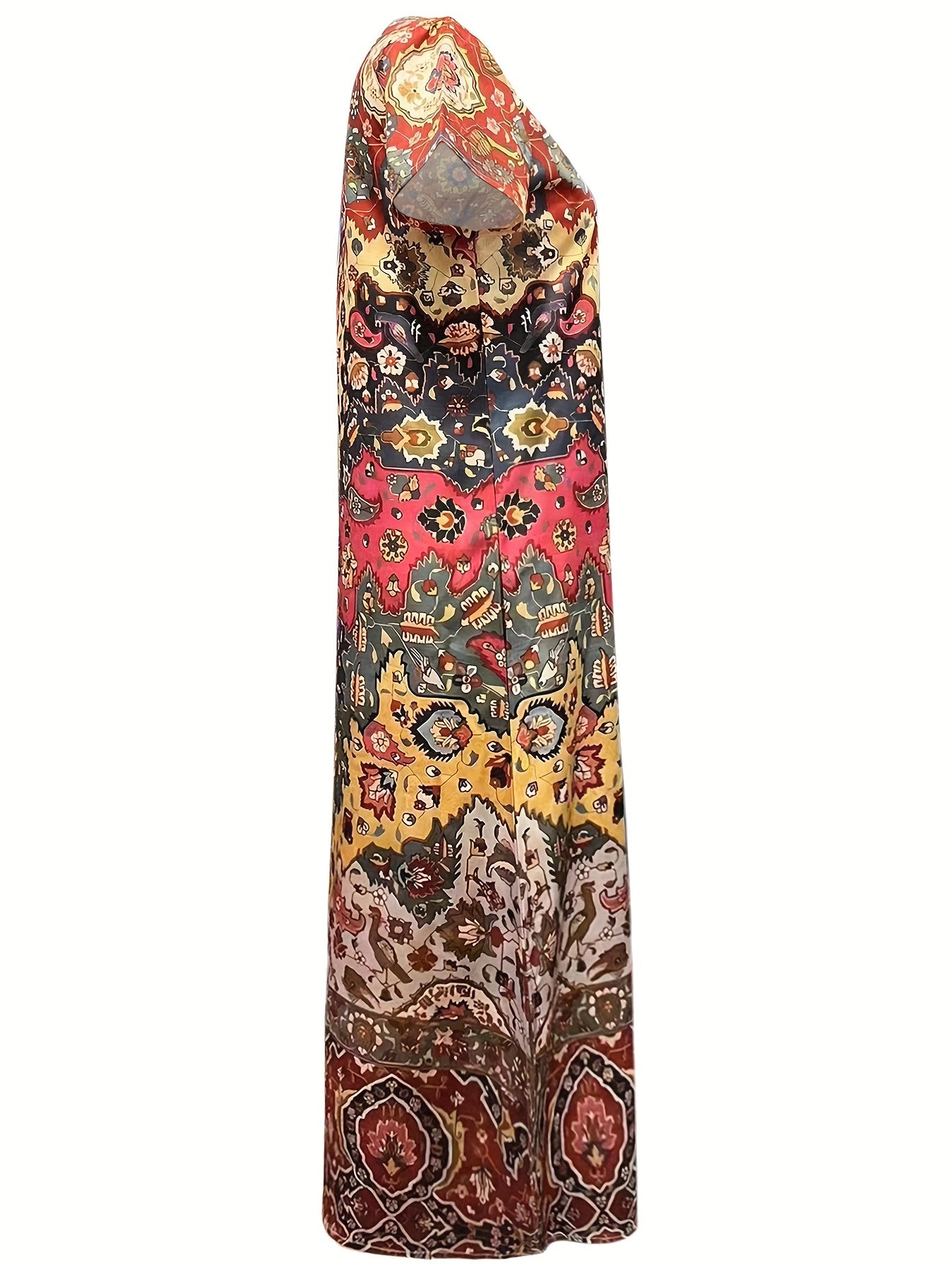 Vintage Short Sleeve Maxi Dress For Spring & Summer Women's Clothing