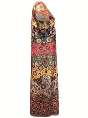 Vintage Short Sleeve Maxi Dress For Spring & Summer Women's Clothing