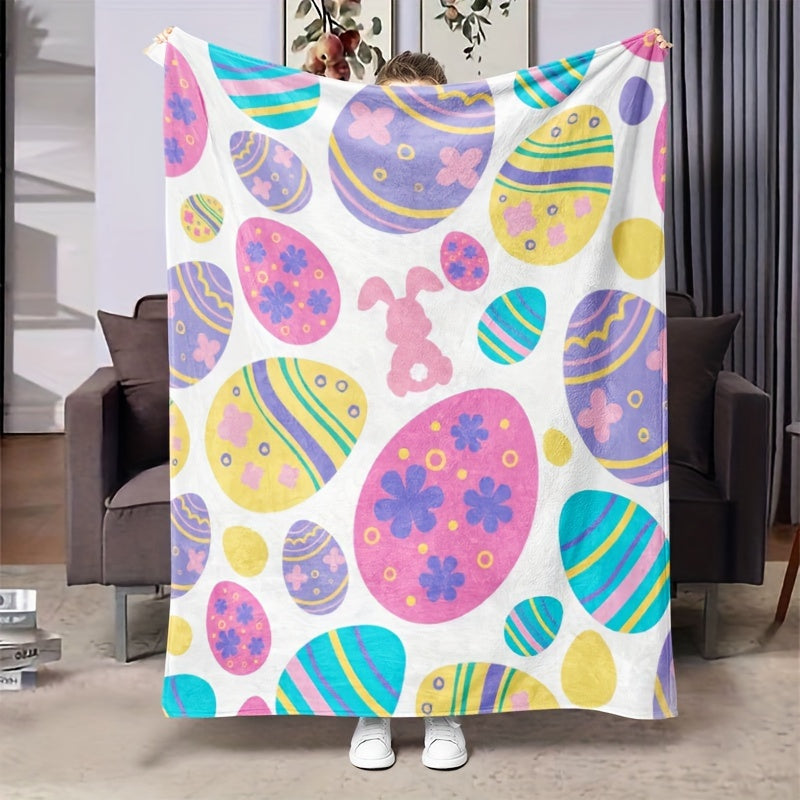 Egg Rabbit Flannel Blanket Soft Comfortable Holiday Gift
