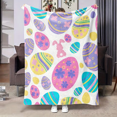 Egg Rabbit Flannel Blanket Soft Comfortable Holiday Gift