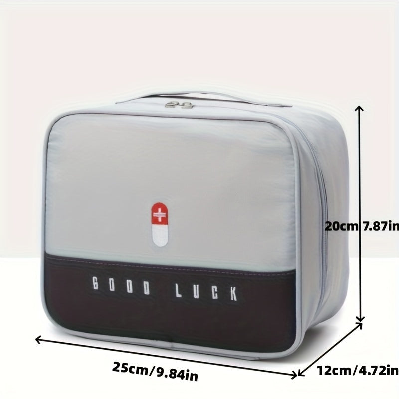 Durable Polyester Medicine Organizer Travel Case with Storage Pocket