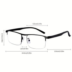 Men's Half Frame Presbyopic Hyperopia Glasses + Case