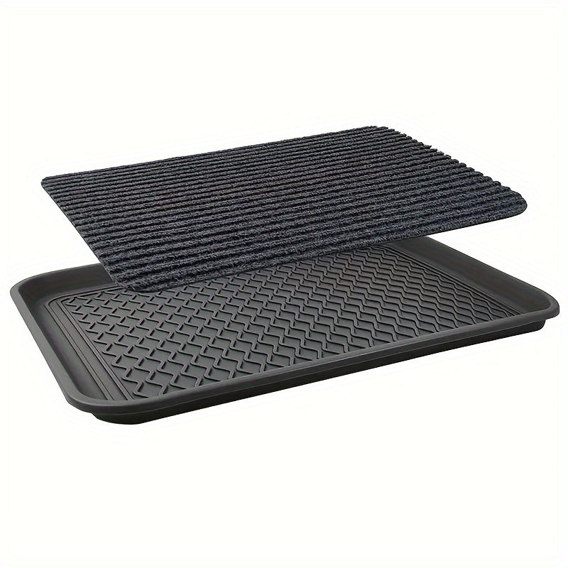 Shoe Tray With Mat For Entryway Pet Food Bowl Storage Tray