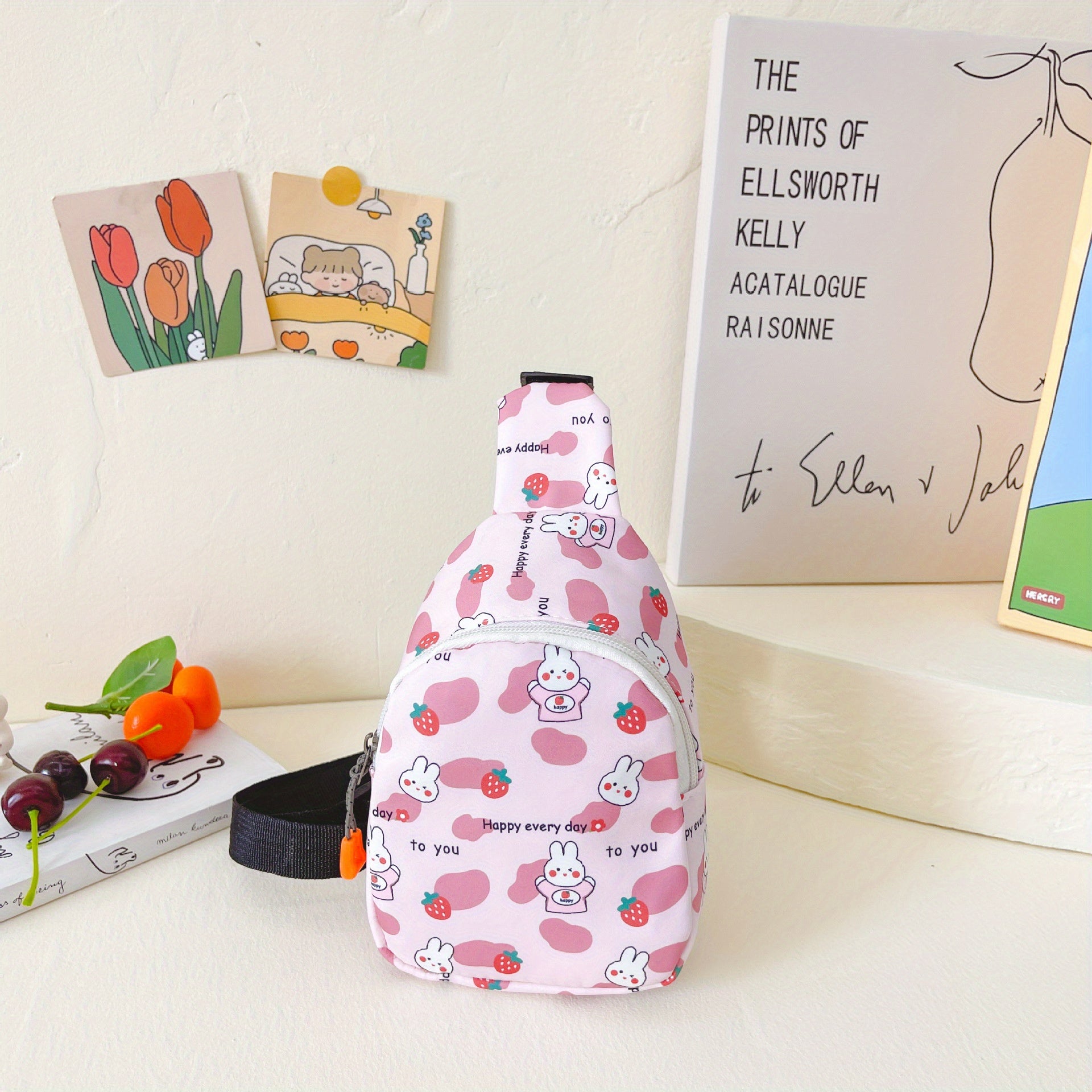 Kids Strawberry Bunny Crossbody Bag for Outings