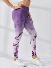 Tie Dye Ombre High Waist Sports Leggings Yoga Fitness Workout Gym Pants