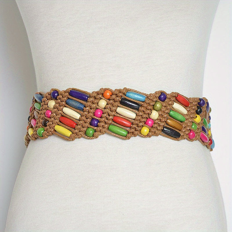 Boho Candy Beaded Belt for Women Vintage Dress Girdle