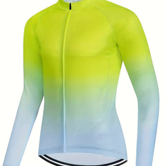 Men's Cycling Jersey Gradient Graphic Long Sleeve Shirt